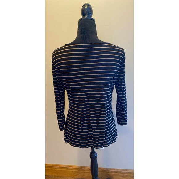 Striped Black and White Women's Top - Picture 5 of 11